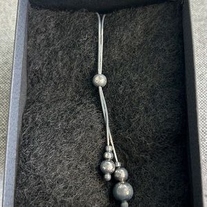 Beaded silver necklace